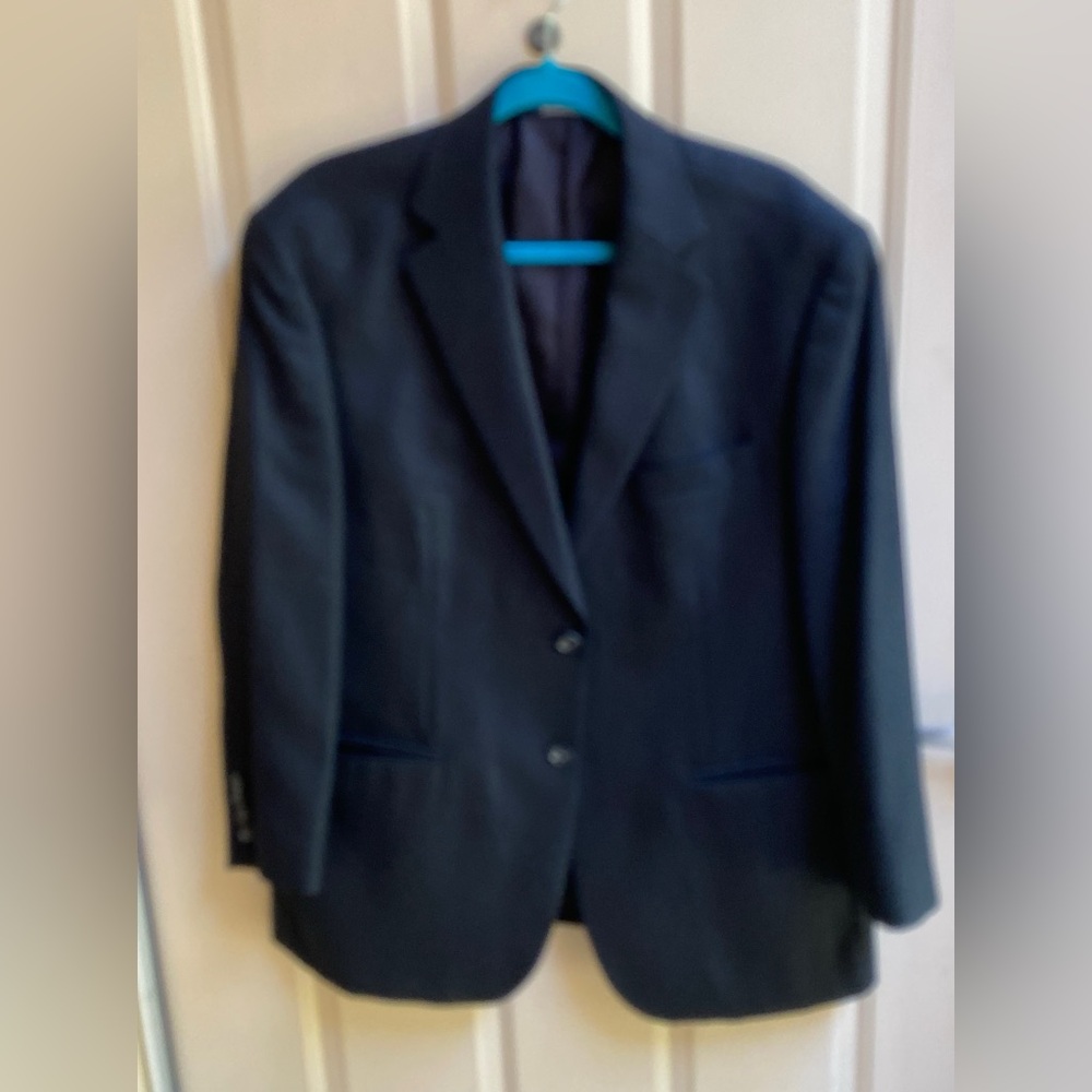 Stafford Wool Blazer Men’s Black Sport Coat Jacket 42 S EUC